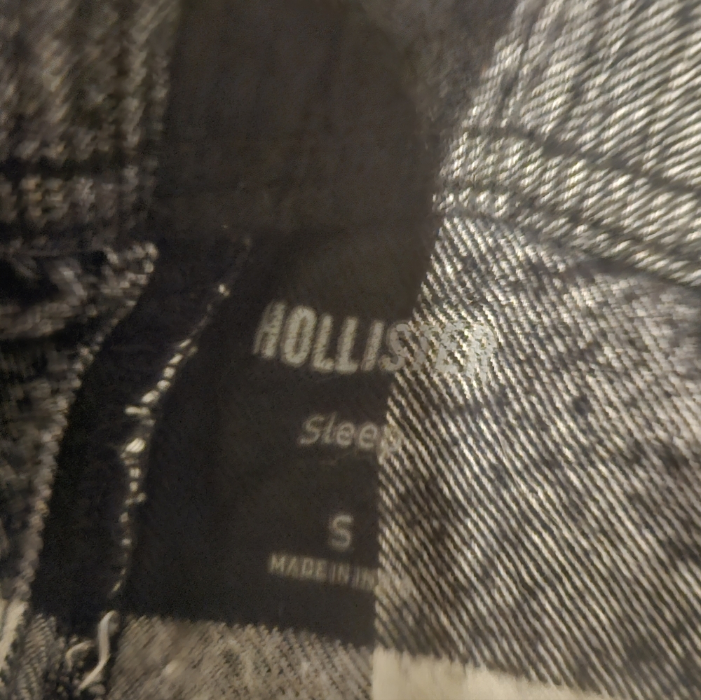 Hollister White Plaid FLANNEL Pajama Pants Women's Small - Picture 2 of 3